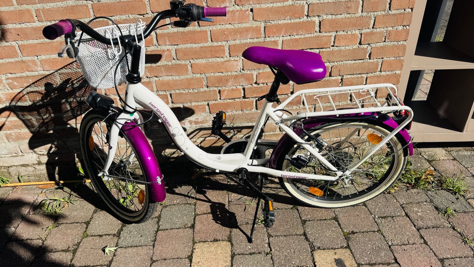 Bergsteiger Atlantis meisjesfiets wit/lila - Nette staat, Fietsen en Brommers, Ophalen, Velgrem, Handrem, Gebruikt