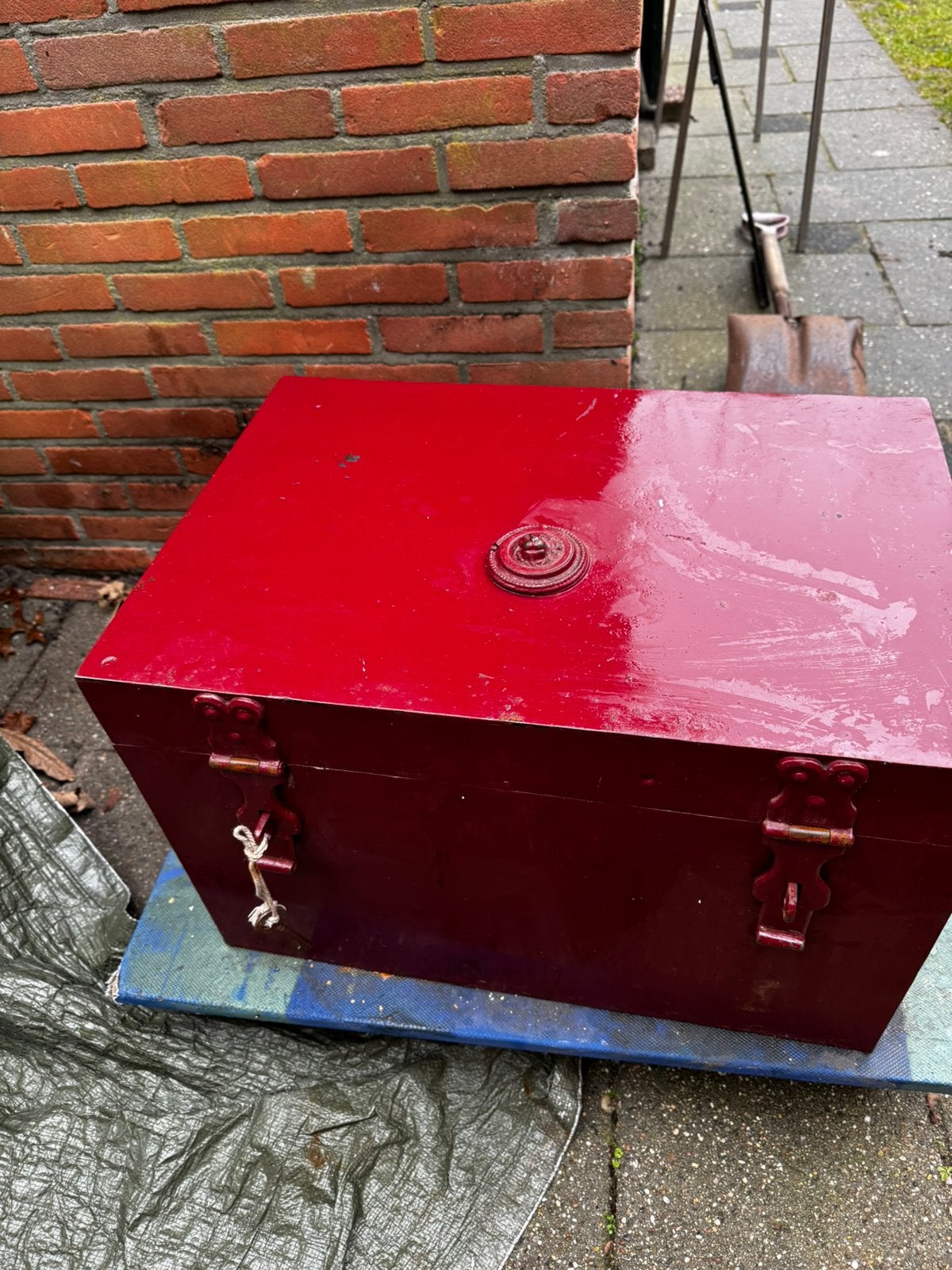 Oude  antieke kist of kluis, Ophalen of Verzenden, Zo goed als nieuw, 50 tot 100 cm, Minder dan 50 cm