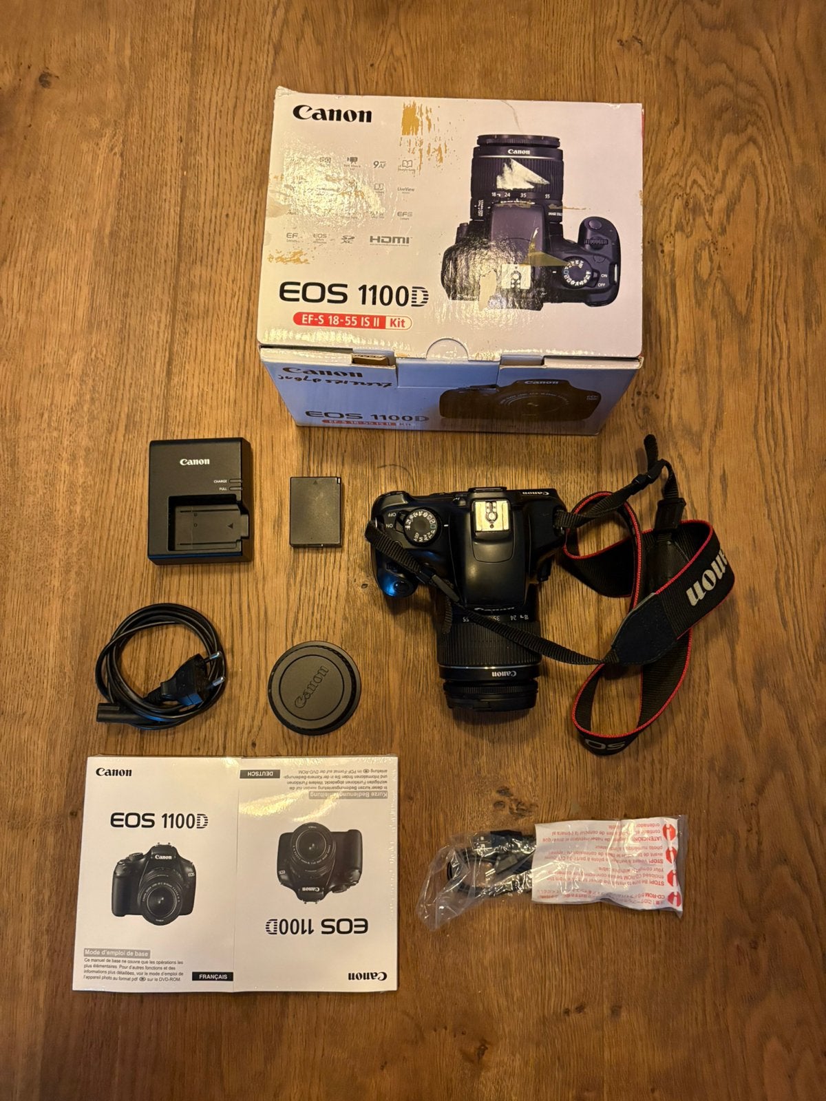 Canon EOS 1100D + 18-55mm lens, Spiegelreflex, Canon, Ophalen of Verzenden, Zo goed als nieuw