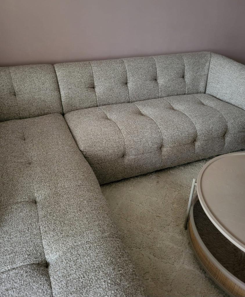 Beige Hoekbank, Ophalen, Zo goed als nieuw, Stof