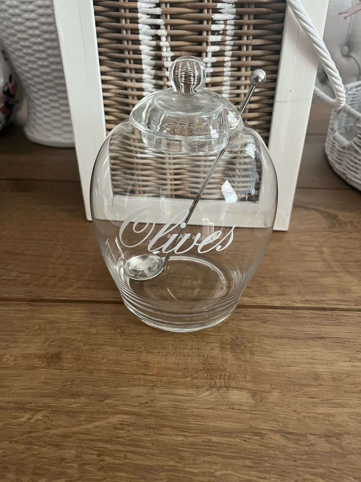 Te koop: Rivièra Maison Olives/olijven pot, oude collectie, Nieuw, Ophalen of Verzenden, Voorraadpot, Overige materialen