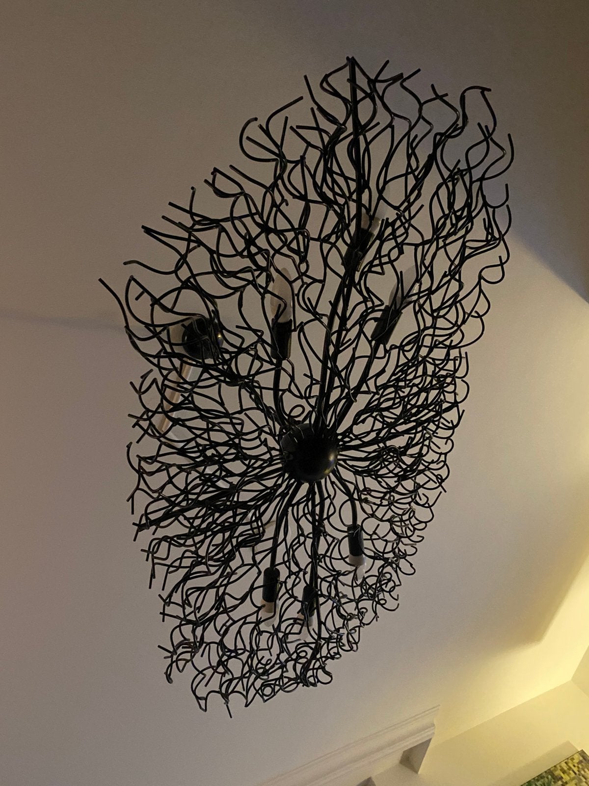Hanglamp design, kunstwerk, E14 (klein), Ophalen of Verzenden, Zo goed als nieuw, Metaal