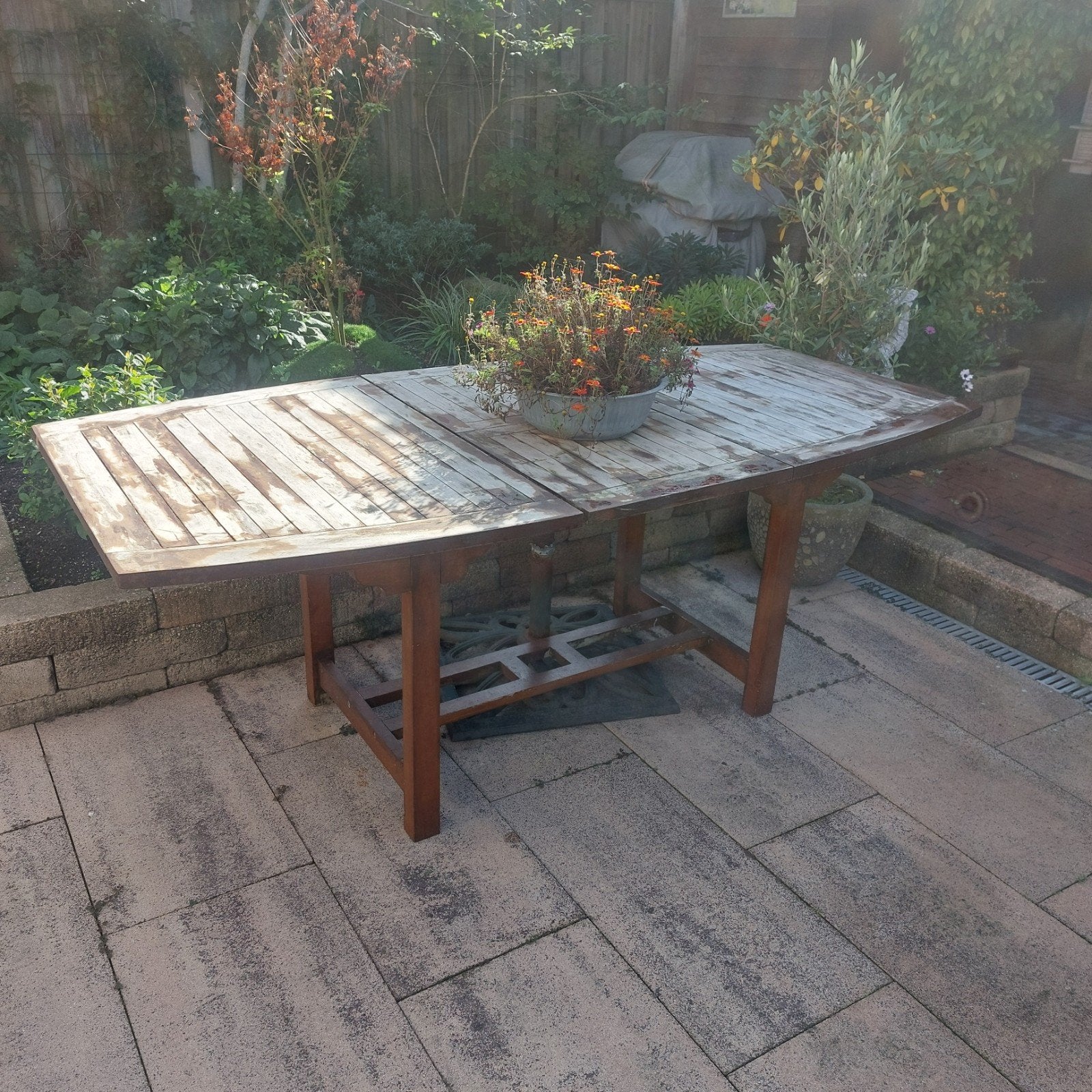 Houten tuintafel, Tuin en Terras, Ophalen, Gebruikt, Rechthoekig, Hout