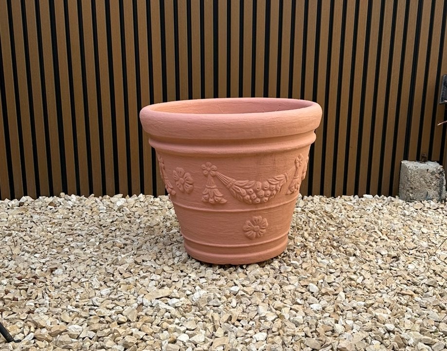 Grote Italiaanse bloempot Ø 50 cm – Terracotta look – Nieuw, Ophalen, 40 cm of meer, Rond, Zo goed als nieuw