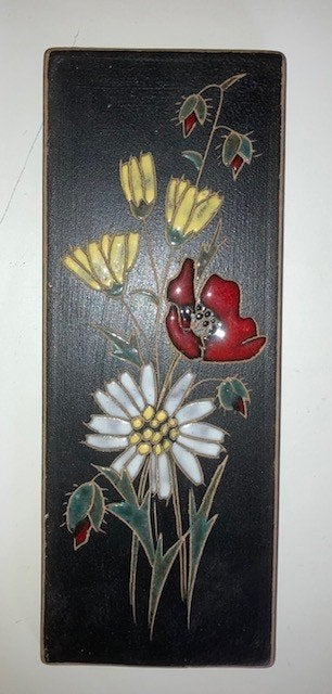 Vintage wandtegel met floraal decor, Ophalen of Verzenden