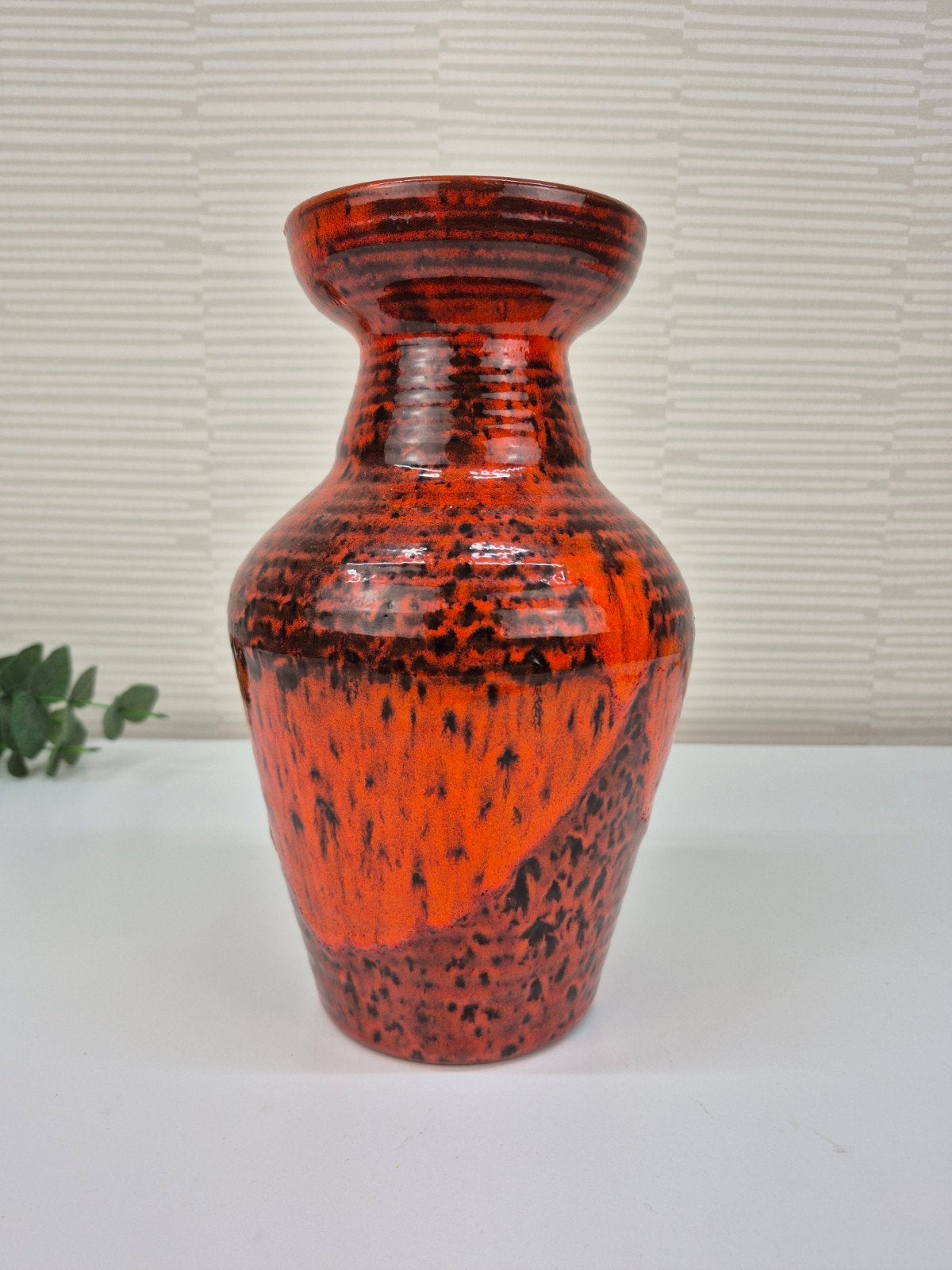 Vintage vaas Gerk Gnodde. Oranje druipglazuur keramiek., Antiek en Kunst, Ophalen of Verzenden