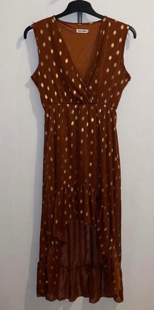 Zgan jurk van PAPILLONNE..mt:m/l, Maat 38/40 (M), B, Bruin, Ophalen of Verzenden