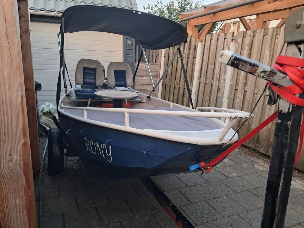 Visboot/Sloep 9.9pk Mercury inclusief trailer, Ophalen, Zo goed als nieuw, Elektrische start, Tot 10 pk