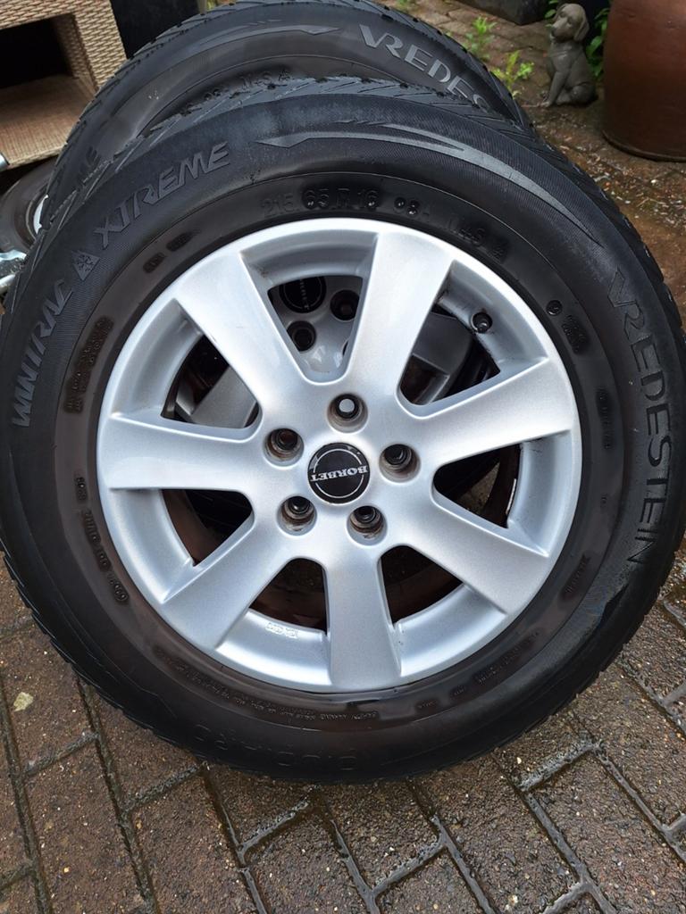 Borbet velgen met Vredestein winterbanden, Auto-onderdelen, Banden en Velgen, Ophalen, Banden en Velgen, 17 inch, Winterbanden