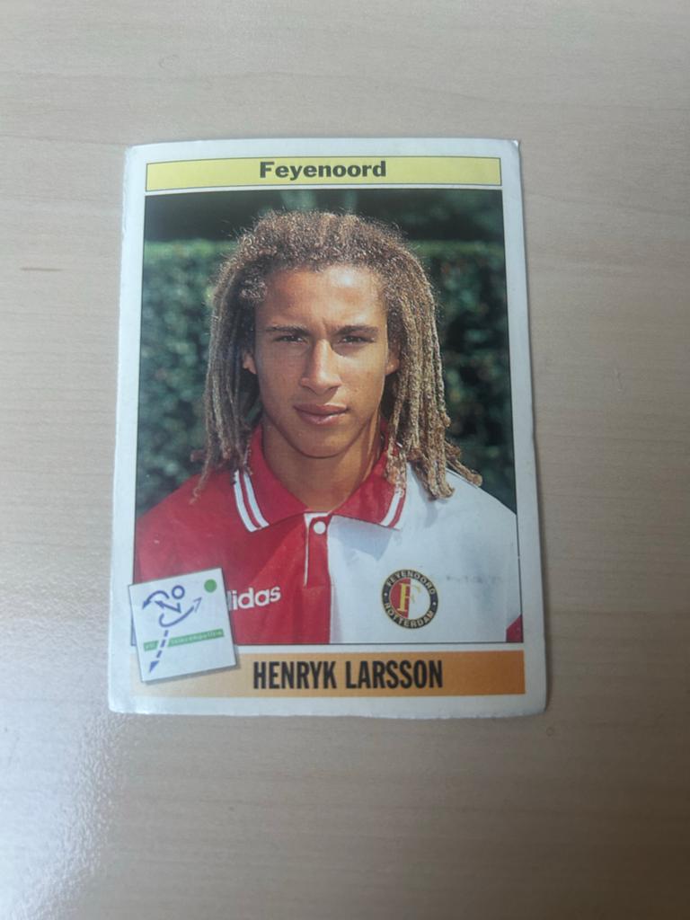 Feyenoord Voetbalplaatje Henryk Larsson Panini Voetbal 95, Ophalen of Verzenden, Zo goed als nieuw, Sticker