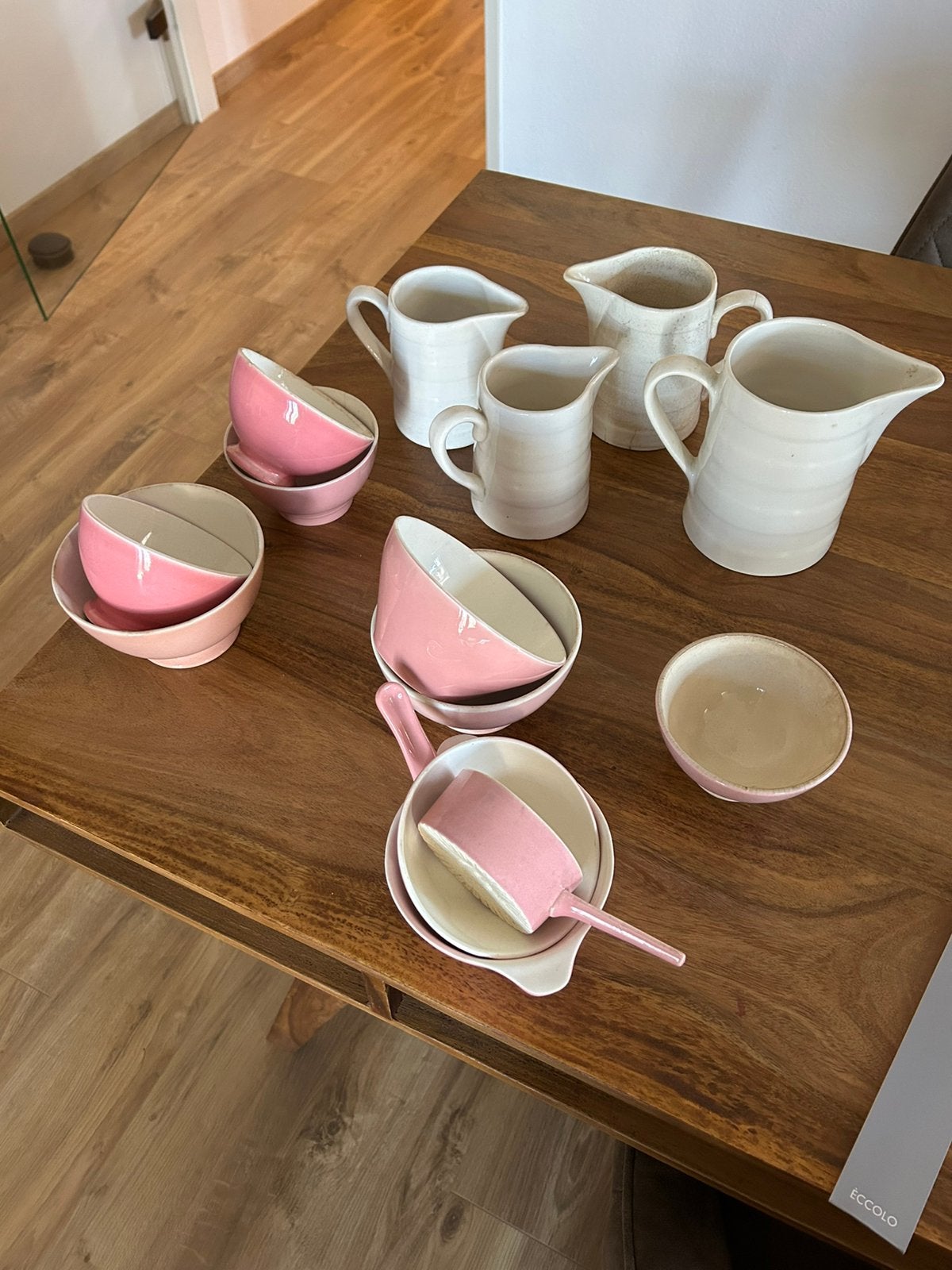Brocante banden kan / spoelkommetjes roze, Ophalen