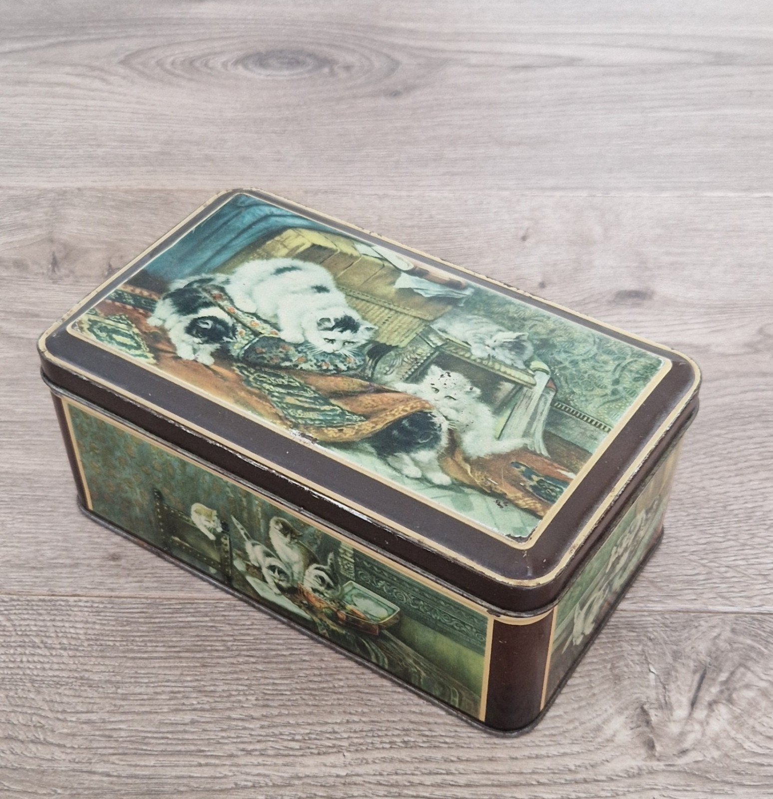 Vintage blikken koektrommel - Kittens (Henriëtte Ronner-Knip, Ophalen of Verzenden, Gebruikt, Overige, Overige merken