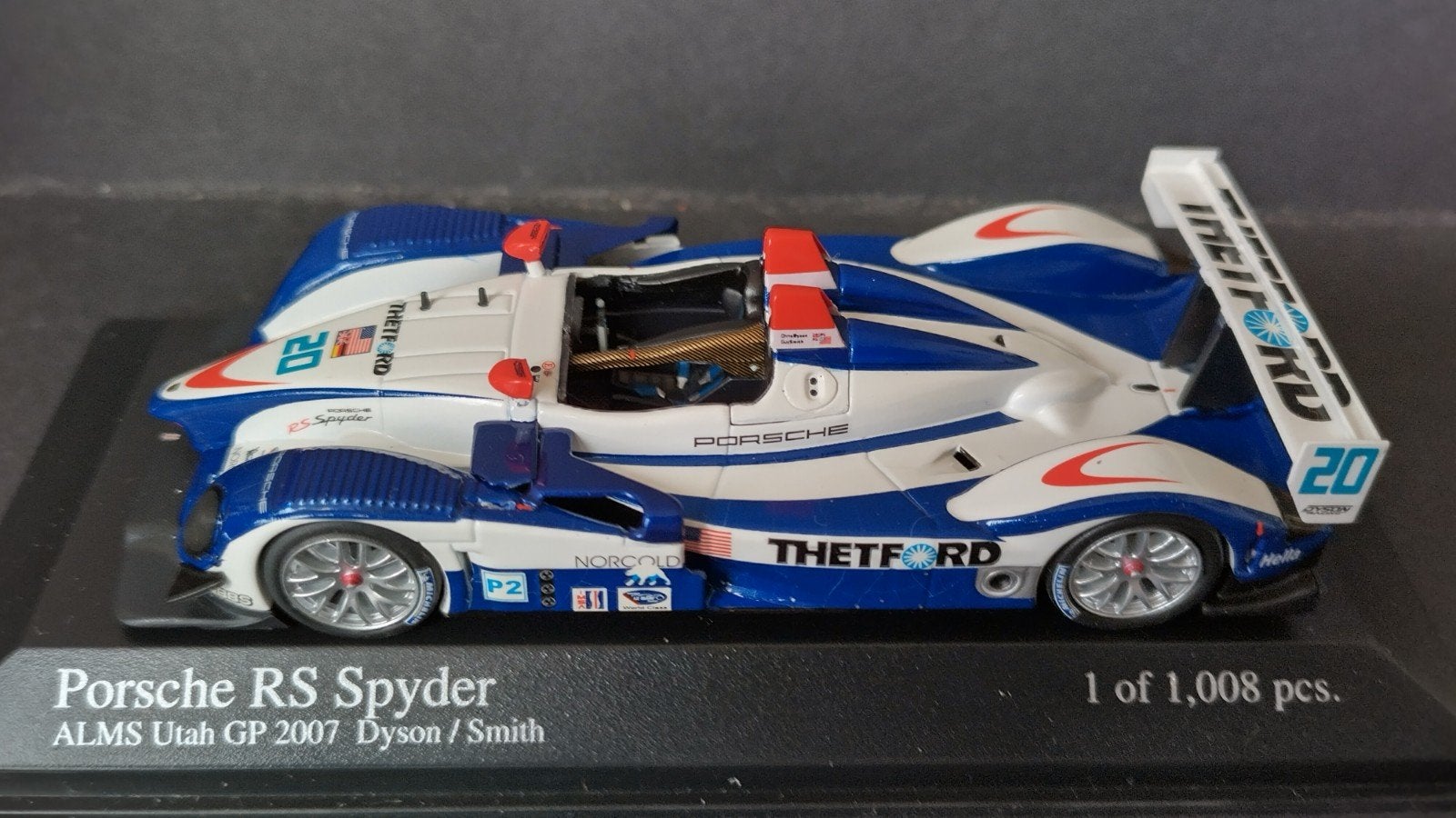 Porsche RS Spyder ALMS Utah 1:43 Minichamps Pol, Auto, Verzenden, ., Nieuw