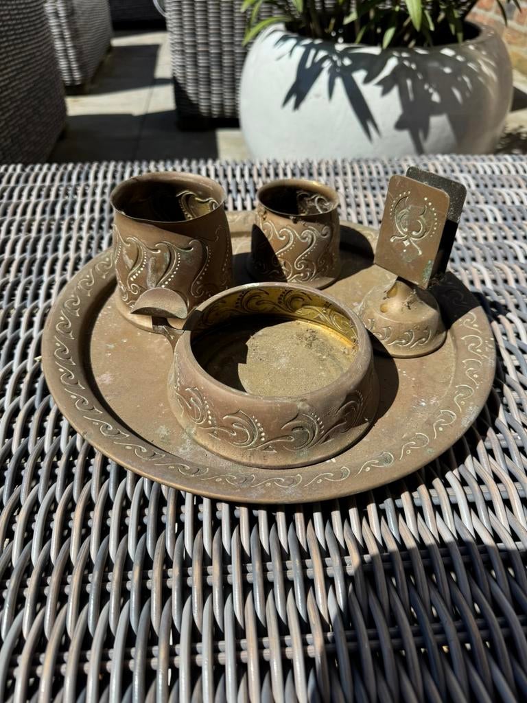 Oud vintage koperen rookstel gemerkt, Ophalen of Verzenden, Zo goed als nieuw