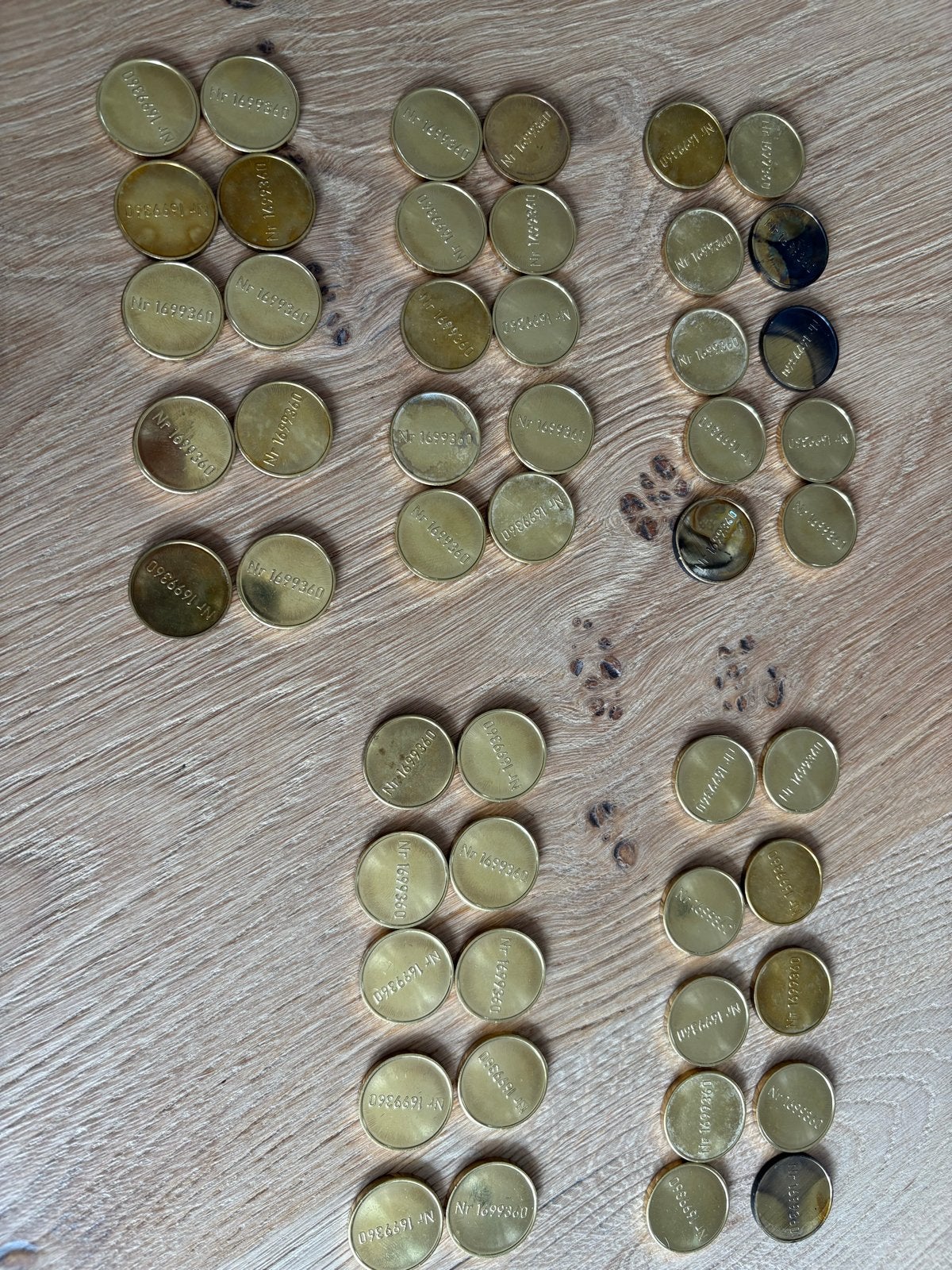 50 Miele munten nr 1699360 voor recreatief gebruik, Ophalen of Verzenden, Gebruikt