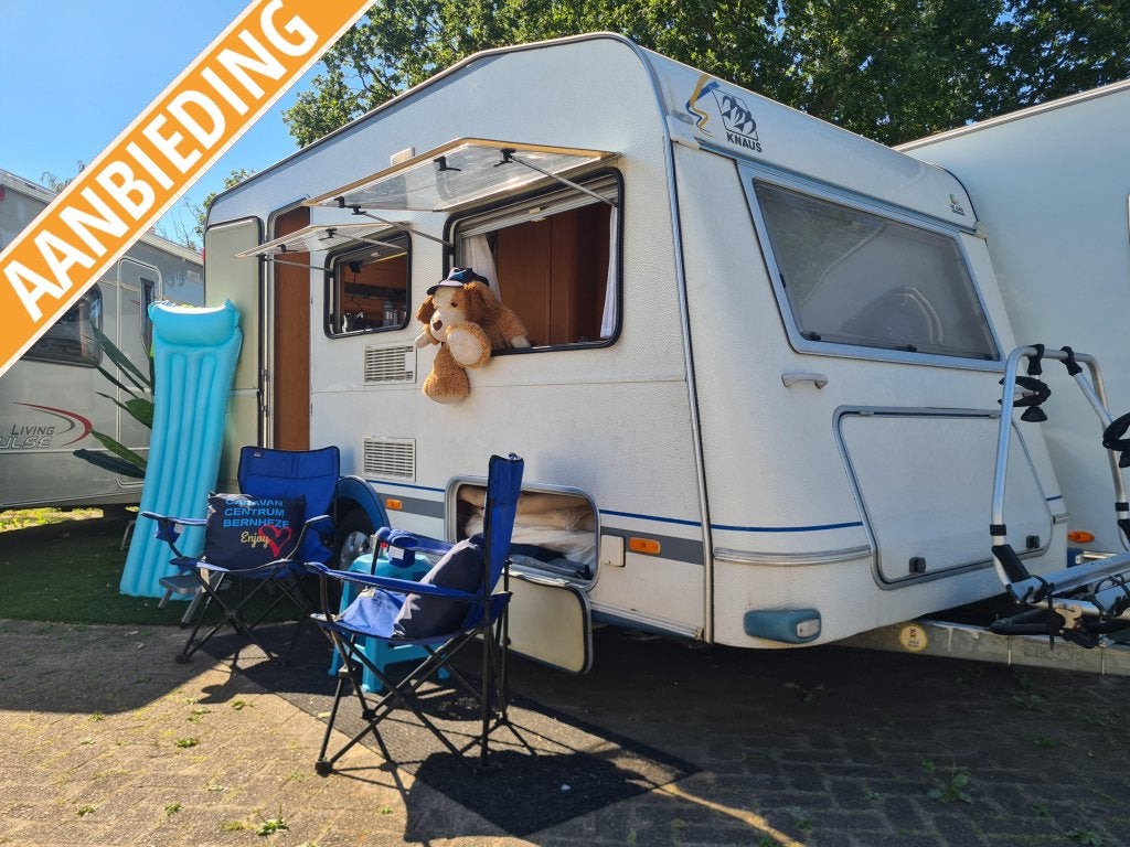 KNAUS BLUE LINE 400 TK / VOORTENT / LUIFEL / UITBOUW, Caravans en Kamperen, Fietsenrek, Bedrijf, Treinzit, 750 - 1000 kg