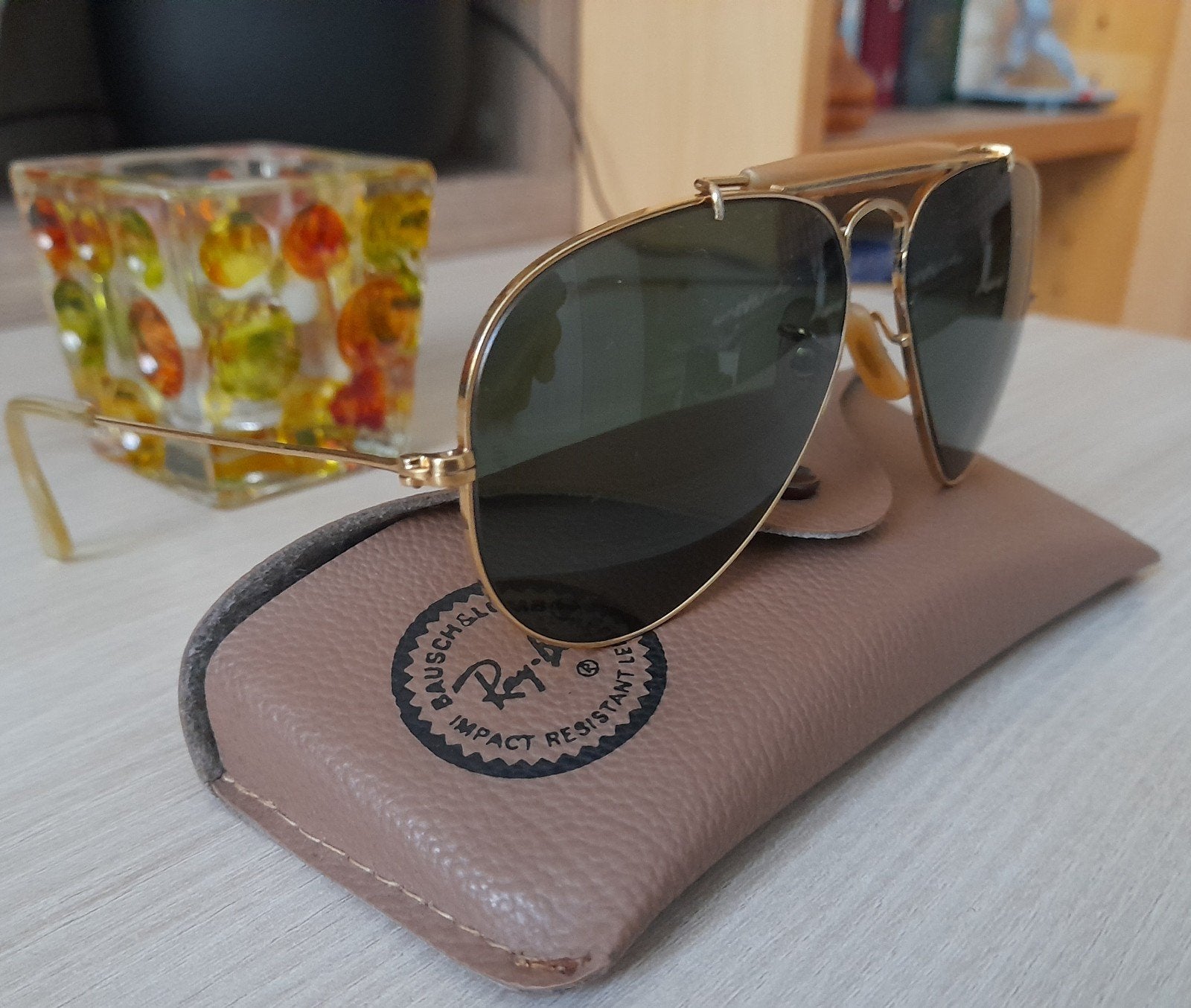 Vintage ray ban outdoorsman zonnebril B&L glazen 58-14, Ophalen, Zonnebril, Overige kleuren, Zo goed als nieuw