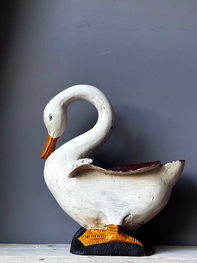 als je van zwanen houdt massief houten zwanen beeld, Antiek en Kunst, Kunst | Beelden en Houtsnijwerken, Ophalen, Houtsnijwerk
