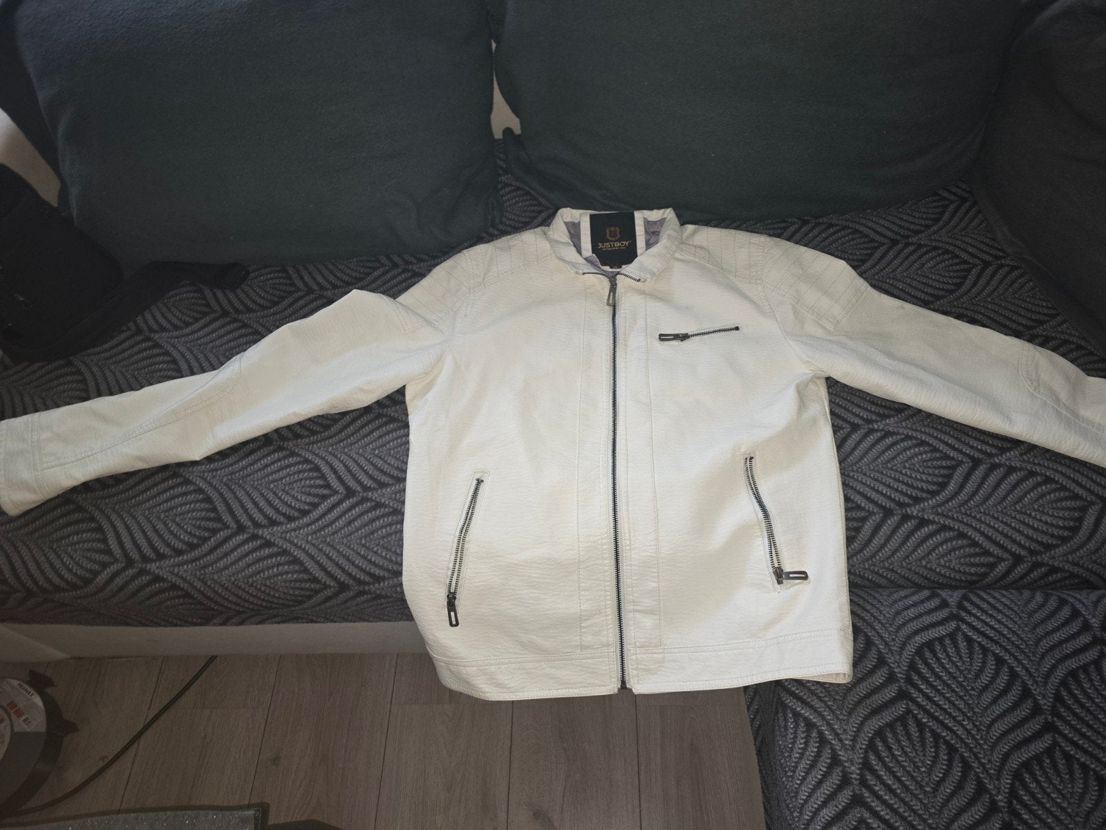 Wit leren jack maat XL en spijkerjacket maat m, Kleding | Heren, Ophalen of Verzenden, Gedragen, Maat 56/58 (XL), Wit