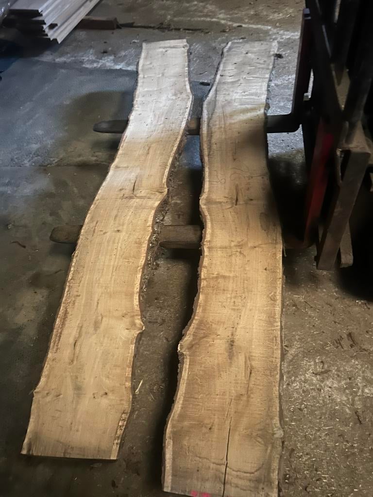 Eiken boomstamdelen te koop. Rest partij. Kd 55 mm dikte, Doe-het-zelf en Verbouw, Platen en Panelen, 50 tot 100 mm, Nieuw, Ophalen of Verzenden