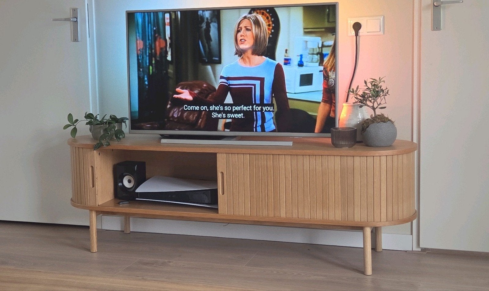 Drie kasten LYNGVIG - tv meubel, dressoir, kast, Ophalen, Met deur(en), Eikenhout, 25 tot 50 cm