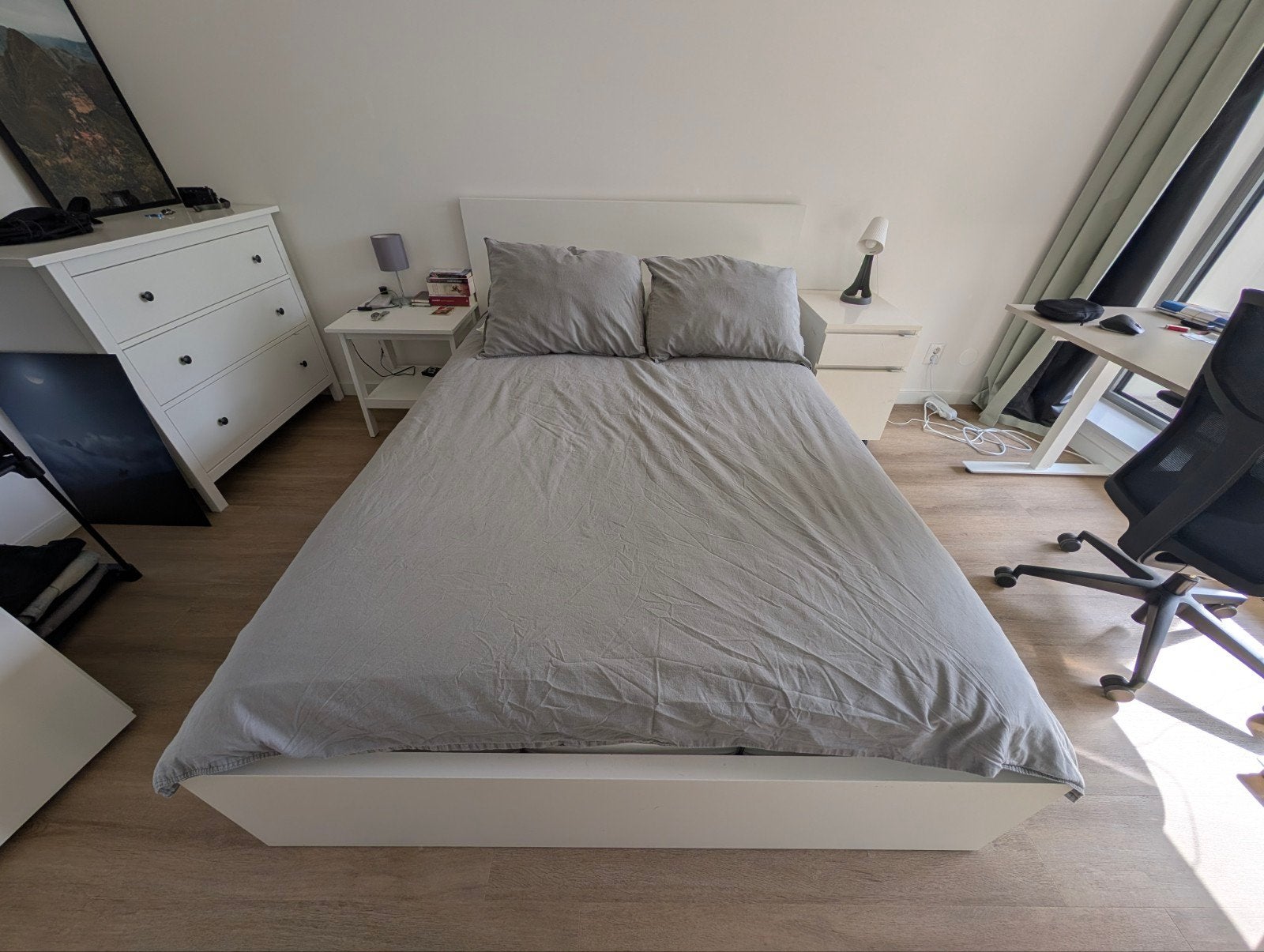 Ikea Malm bed 140x200 met opbergruimte, matras & beddengoed, Huis en Inrichting, Ophalen, Gebruikt, Wit, Tweepersoons