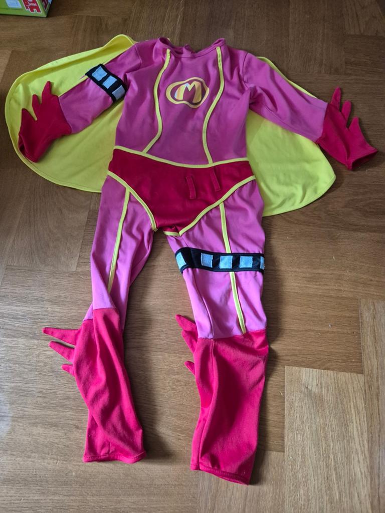 Supergaaf roze superheldenpak met cape - 3-5jaar, Ophalen of Verzenden, Meisje