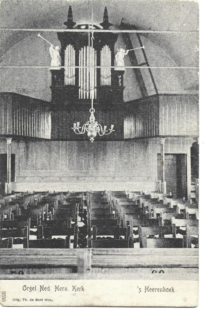 's Heerenhoek interieur Ned Herv Kerk orgel, Ophalen of Verzenden, Voor 1920, Ongelopen, Zeeland