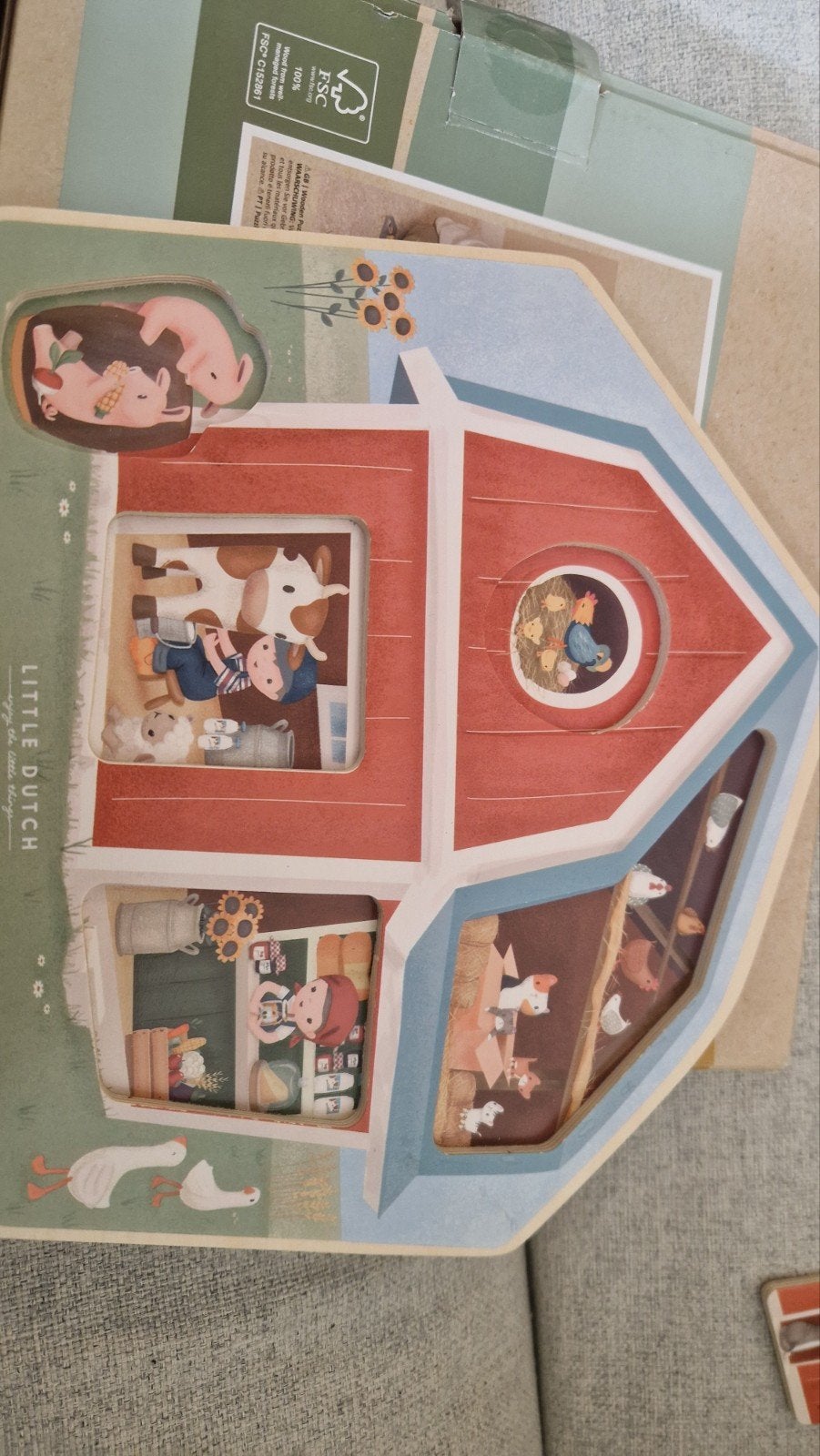 Little Dutch Houten Boerderij Puzzel, Ophalen of Verzenden, Zo goed als nieuw, Van hout, Minder dan 10 stukjes