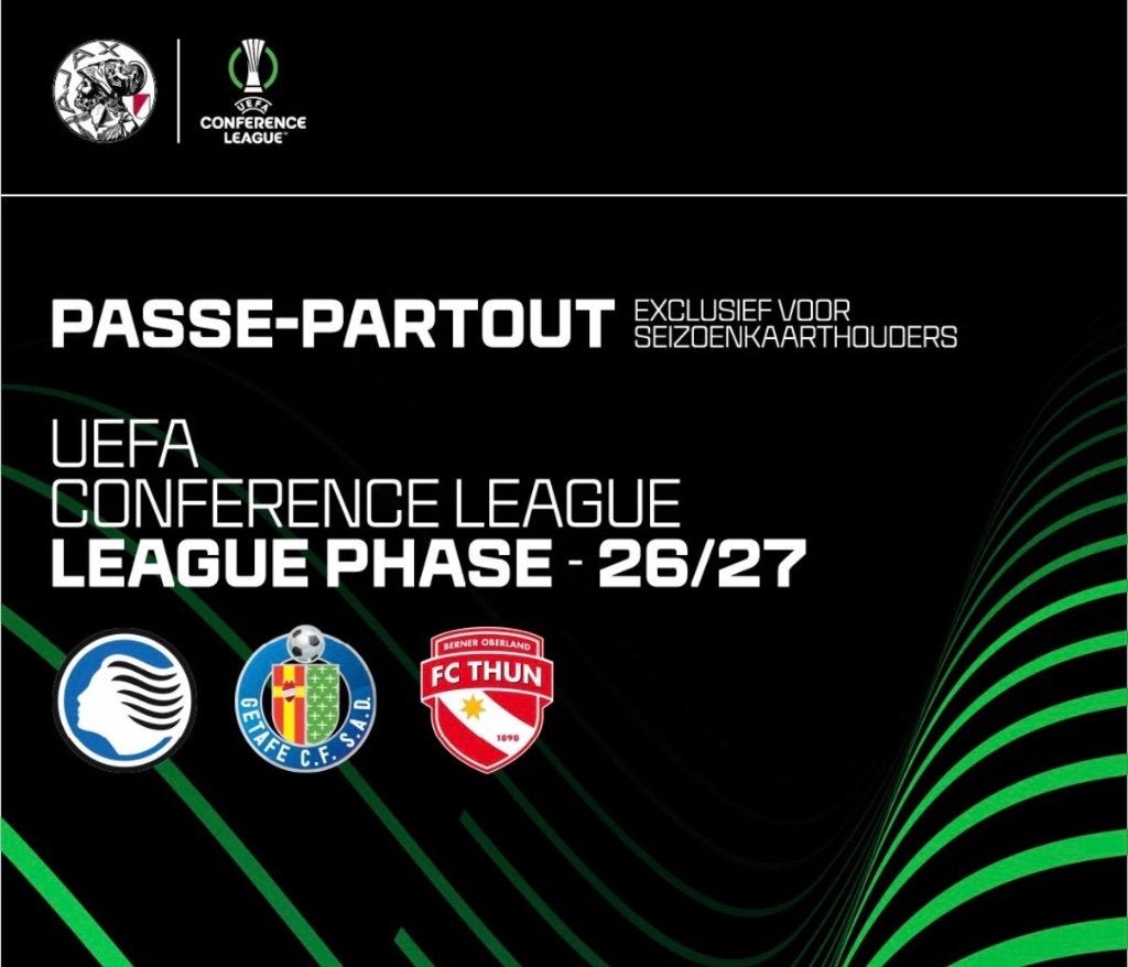 F-Side Ajax passé partout conference League, Tickets en Kaartjes, Overige typen, Eén persoon, September