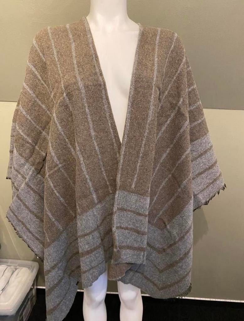 Poncho omslagdoek one size, Kleding | Dames, Ophalen of Verzenden, Nieuw, Maat 42/44 (L), Blauw