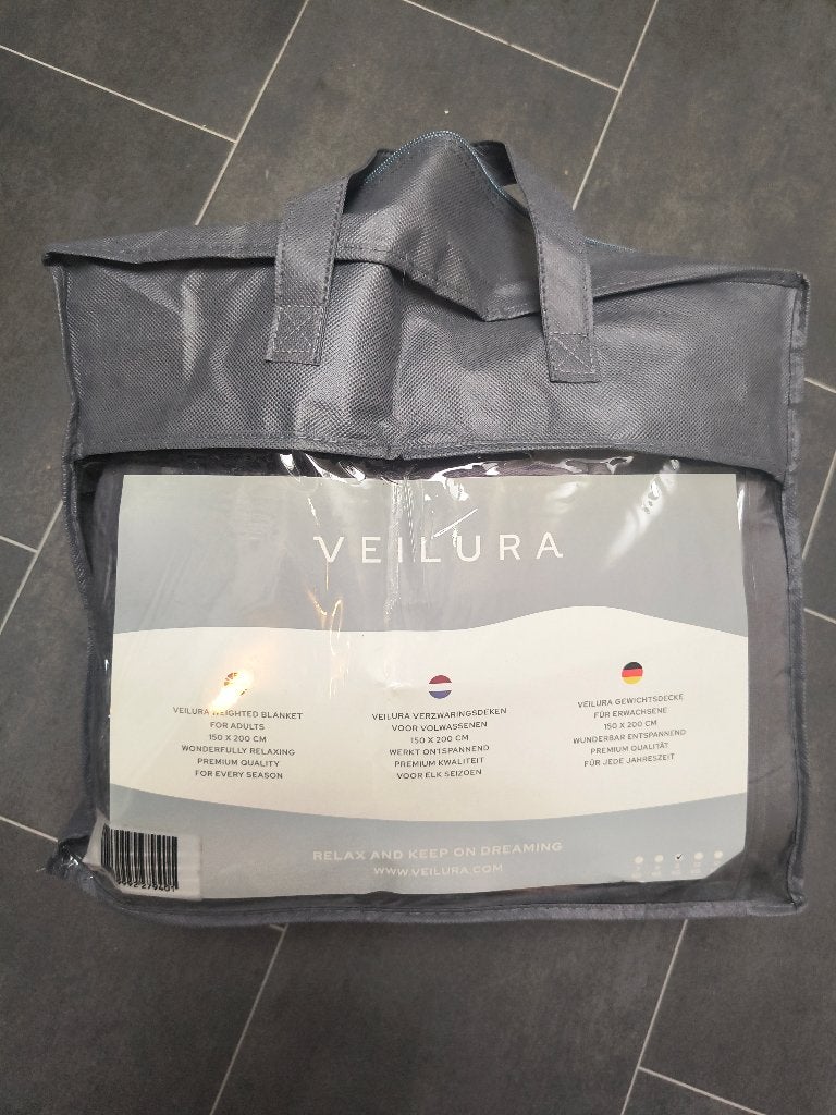 Veilura verzwaringsdeken 9 kg.Met losse satijnen hoes., Gebruikt, Overige maten, Overige materialen, Ophalen of Verzenden