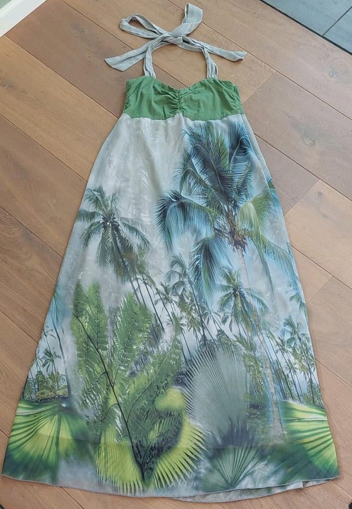 Lange luchtige jurk met palmboom motief van Steps, maat M, Maat 38/40 (M), Ophalen of Verzenden, Steps, Gedragen