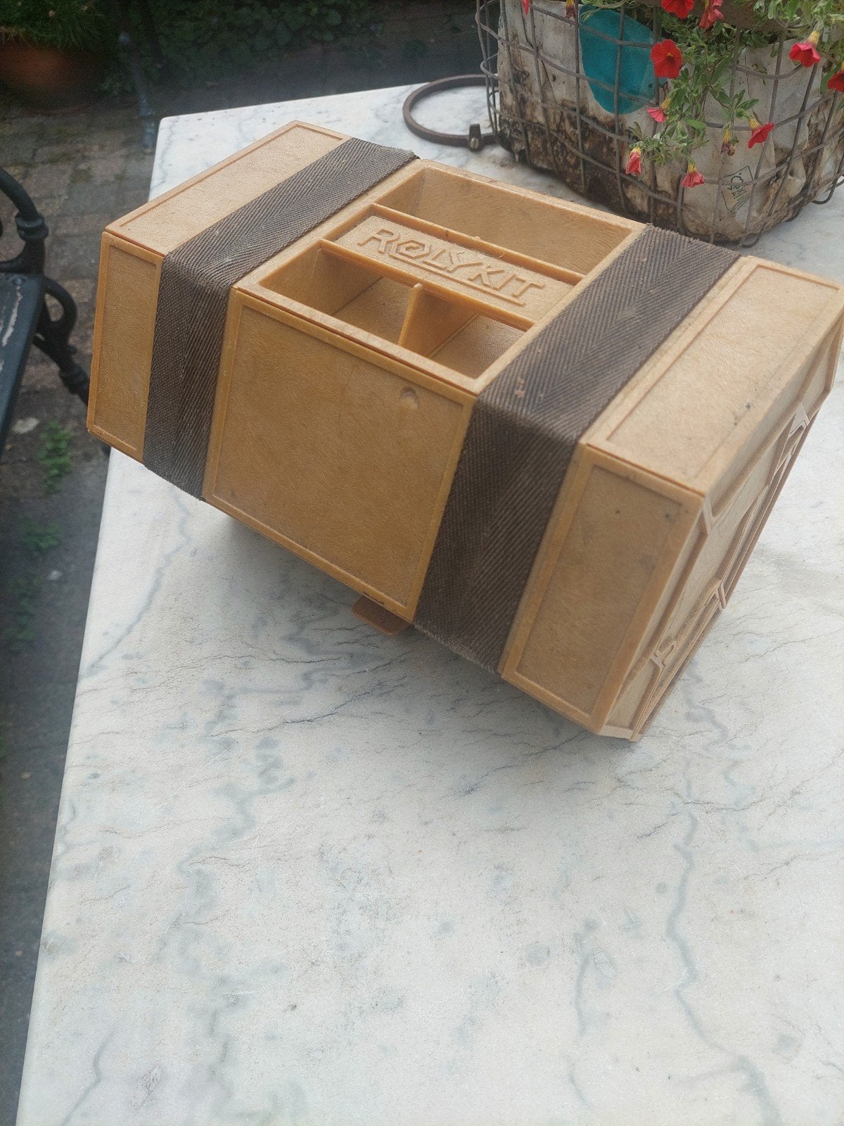 Vintage Rolykit opbergdoos - Handige uitschuifbare organizer, Doe-het-zelf en Verbouw, Gereedschapskisten, Ophalen of Verzenden