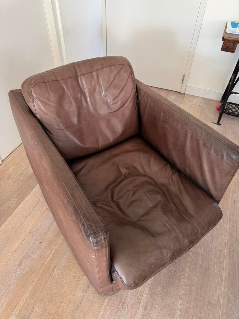 Linteloo fauteil, Ophalen, Gebruikt, 100 tot 125 cm, Leer