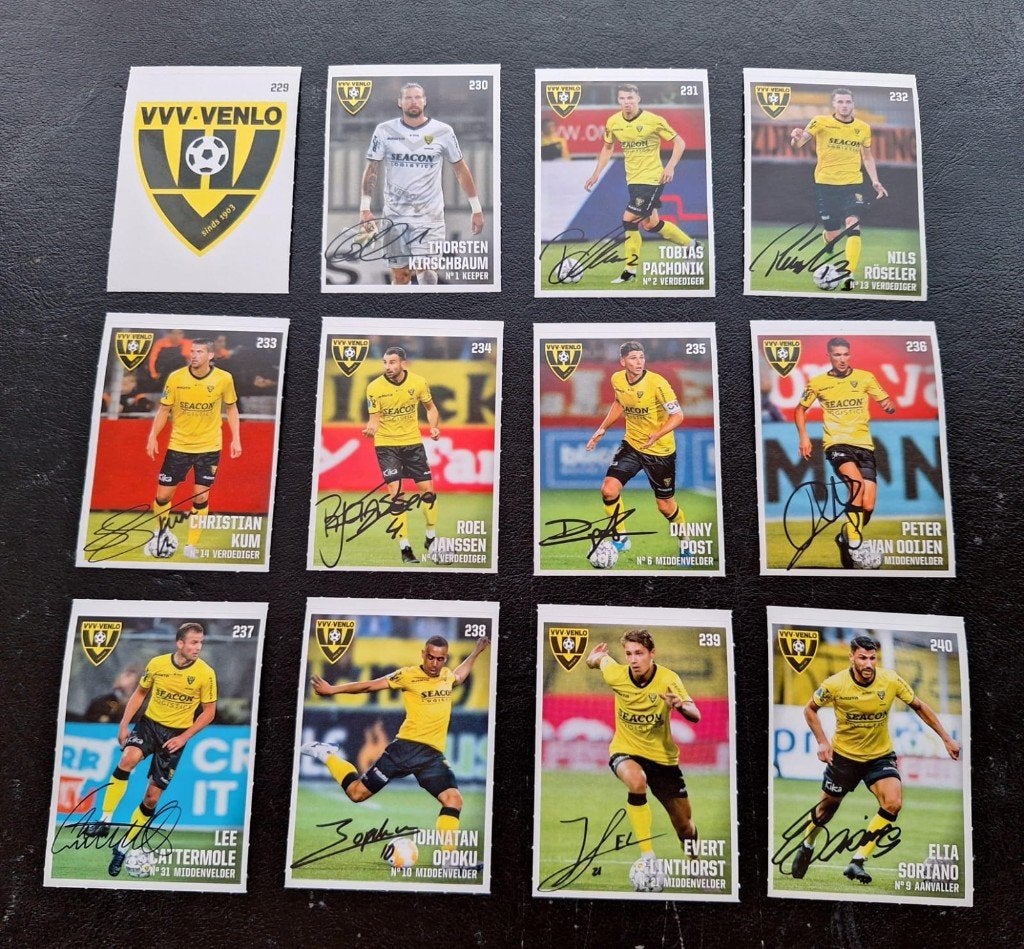 Complete set stickers VVV-Venlo 2019/20, Verzamelen, Ophalen of Verzenden, Zo goed als nieuw, Buitenlandse clubs, Poster, Plaatje of Sticker