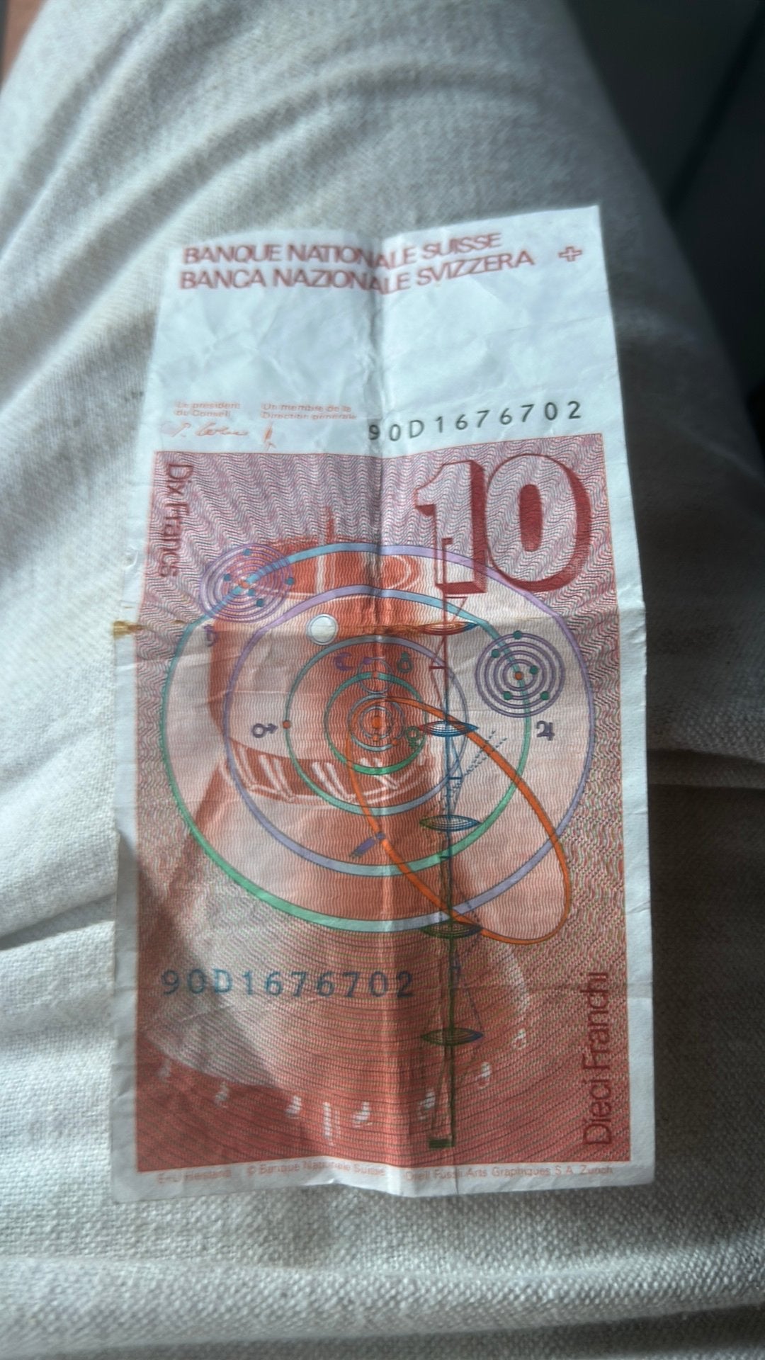 Zwitserse franc 9e, Postzegels en Munten, Bankbiljetten | Nederland, Ophalen of Verzenden, Euro's