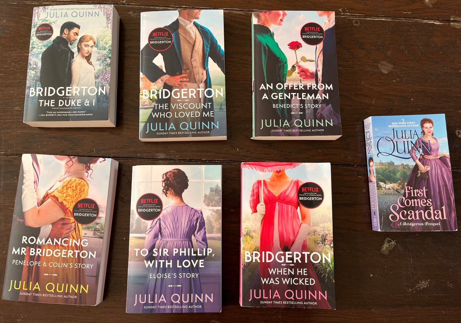 Bridgerton serie boeken 1 t/m 6 Engels, Ophalen of Verzenden, Gelezen