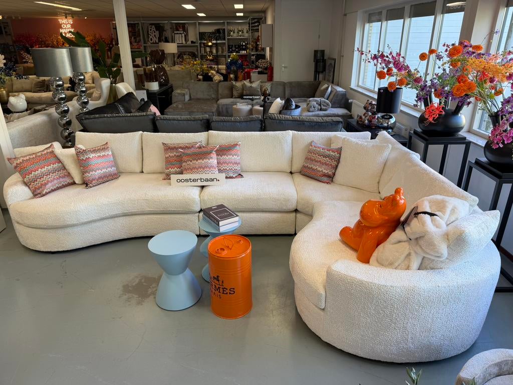 ACTIE Luxe Velvet Teddy Hoekbank Jacco 390x240cm Wit Japandi, Info@oosterbaanwonen.nl, Venus 31 8448CE Heerenveen, Hoekbank, Oosterbaan Wonen