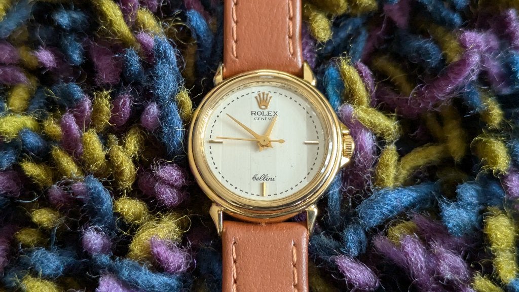 Rolex Genève Cellini (imitatie), Leer, Verzenden, Polshorloge, Zo goed als nieuw
