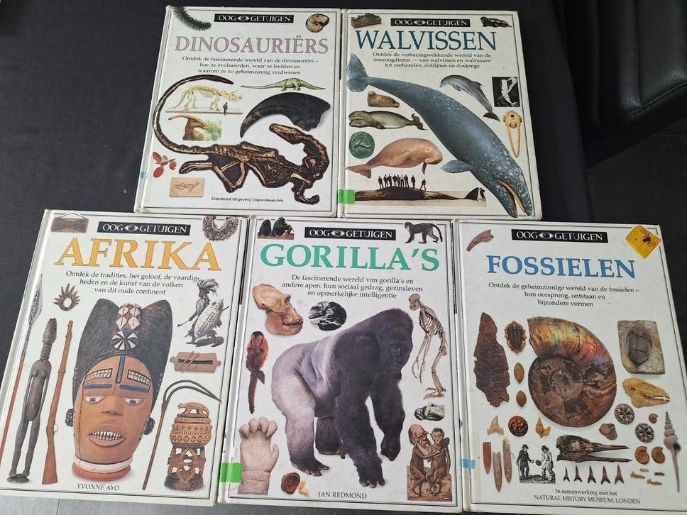 5 Ooggetuigen boeken - Walvissen, Gorilla's, etc., Boeken, Ophalen of Verzenden, Gelezen, Natuur algemeen