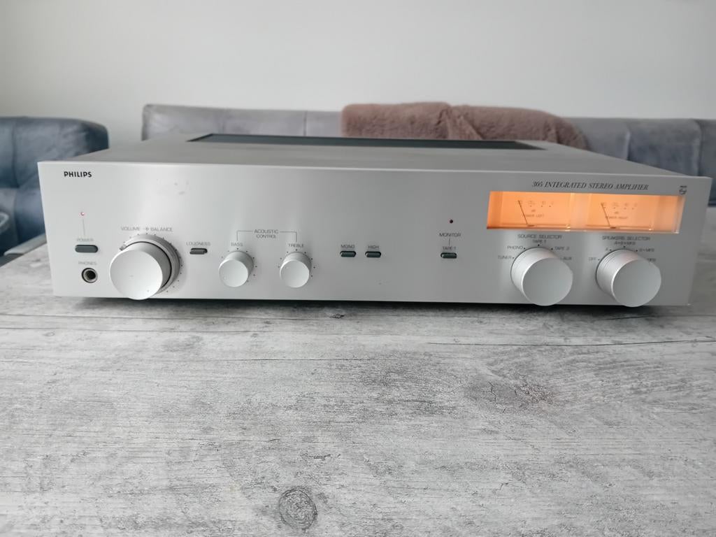 Vintage Philips Versterker 22AH305, Audio, Tv en Foto, Versterkers en Receivers, Overige merken, Gebruikt, Ophalen of Verzenden