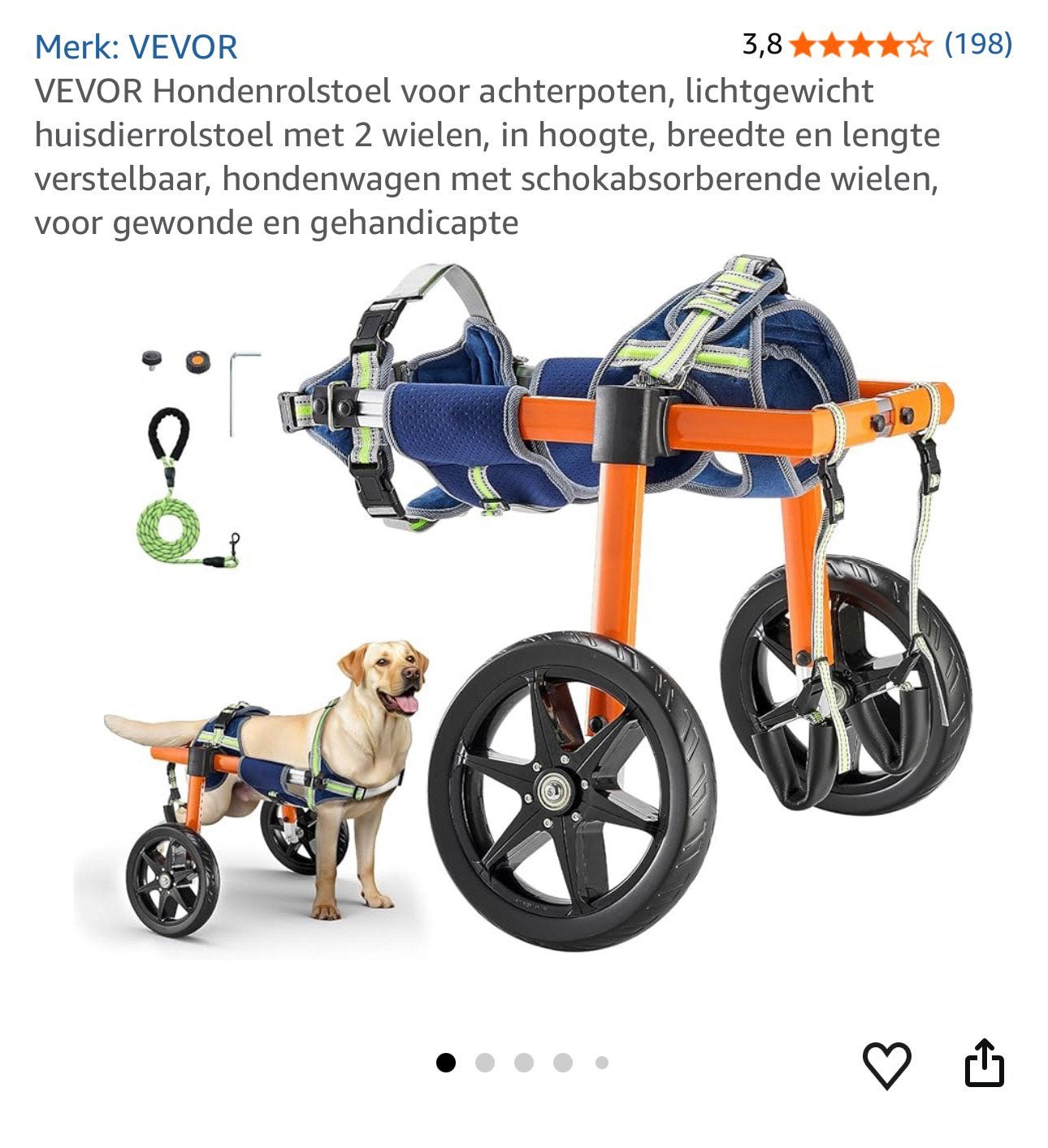 Honden rolstoel voor de achterpoten, Dieren en Toebehoren, Ophalen of Verzenden, Nieuw