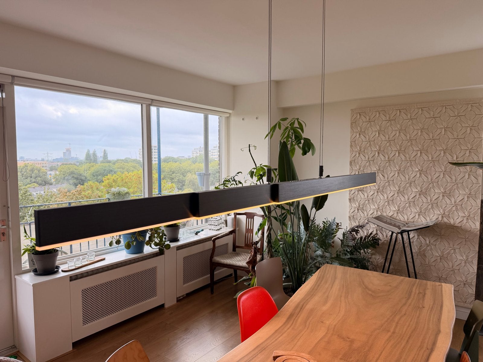 Moderne Neuhaus LED hanglamp met afstandsbediening, Ophalen, Zo goed als nieuw, Metaal, Overige fittingen