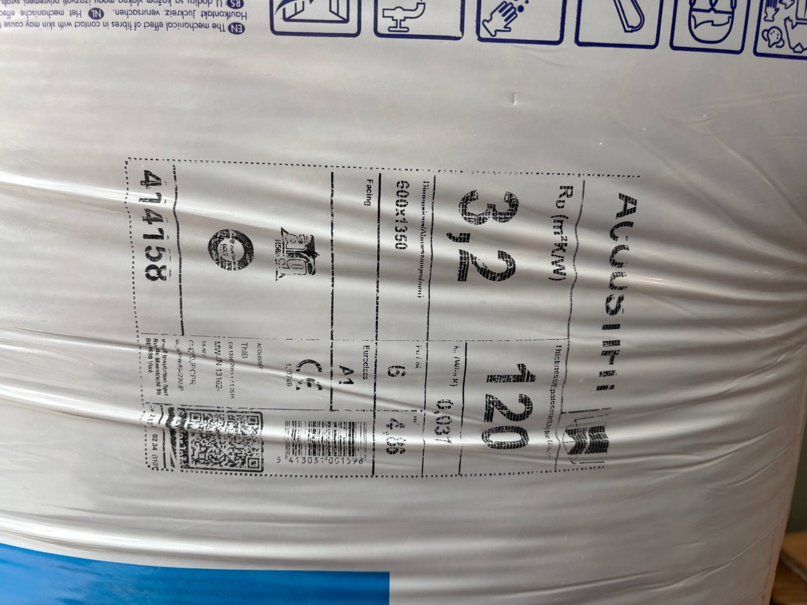 Knauf isolatie acoustifit glaswol 120mm, Ophalen, Dakisolatie, 12 cm of meer, Nieuw