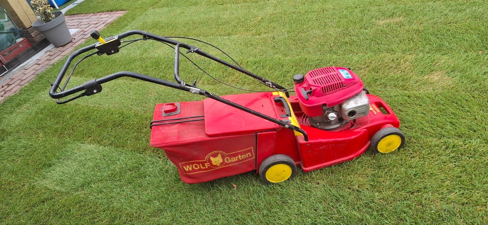 Wolf Garten Espirit 40 H Grasmaaier met Honda 4.5 motor, Ophalen, Cirkelmaaier, Opvangbak, Benzine-grasmaaier