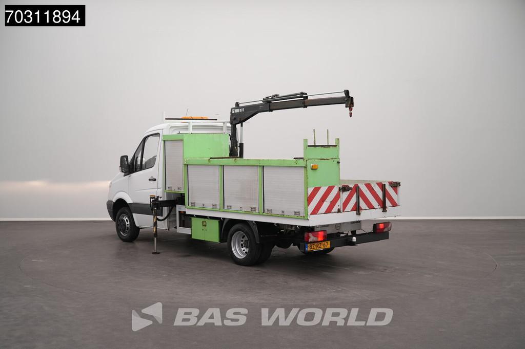 Mercedes Sprinter 510 CDI Kraanwagen Dubbellucht HIAB 071T-2, 3390 kg, Euro 5, Stof, Gebruikt