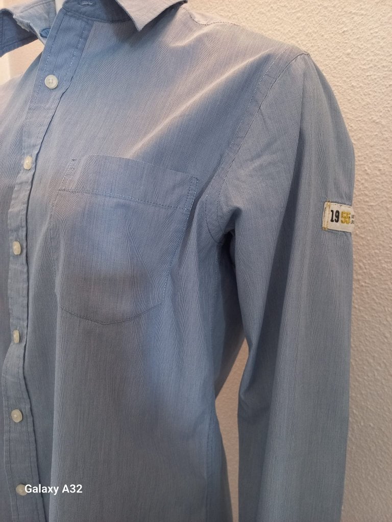 Biaggini heren overhemd lichtblauw maat 39/40 M, Blauw, Biaggini, Zo goed als nieuw, Halswijdte 39/40 (M)