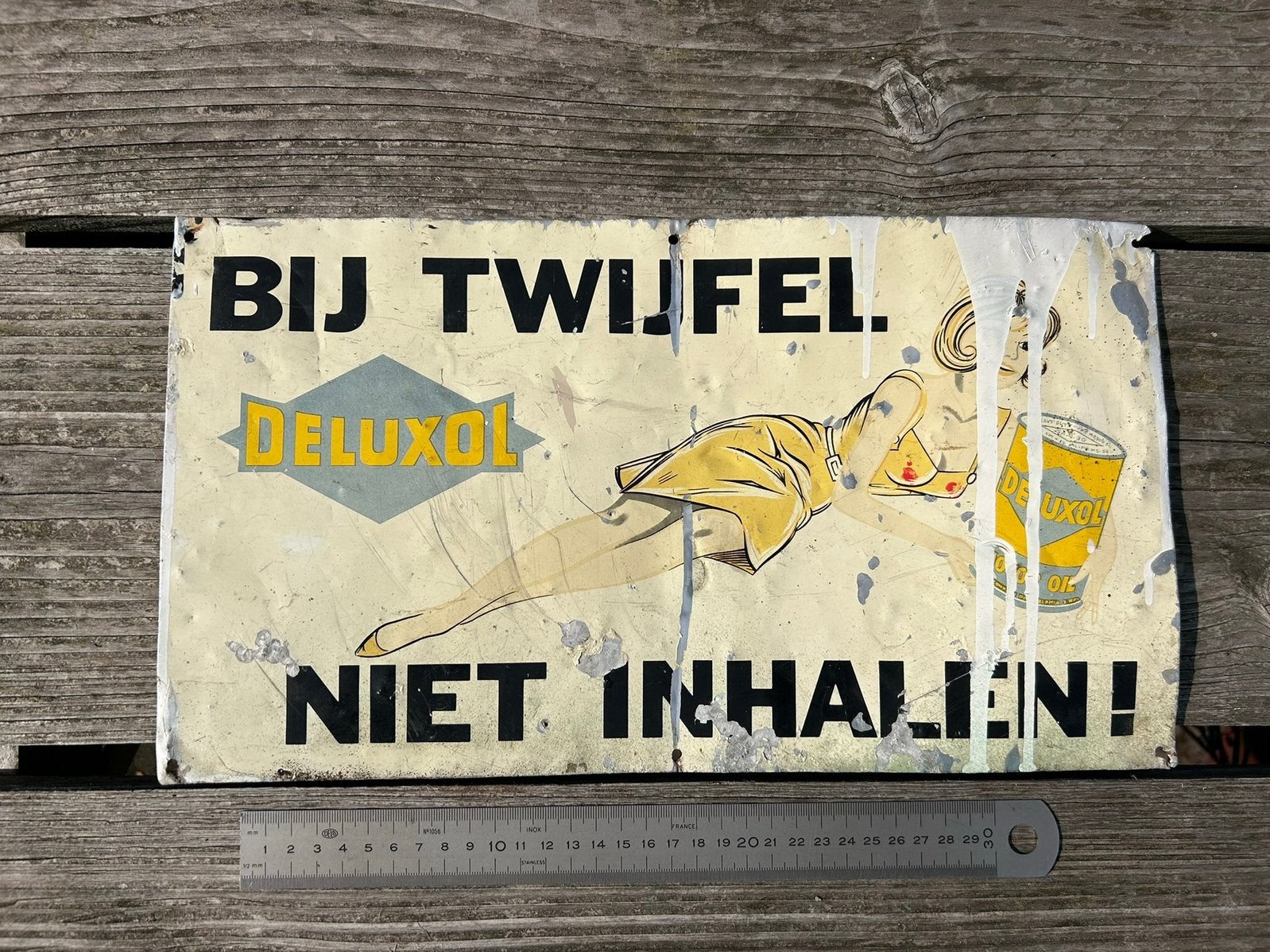 DELUXOL Reclamebord, Verzamelen, Ophalen of Verzenden, Gebruikt, Reclamebord