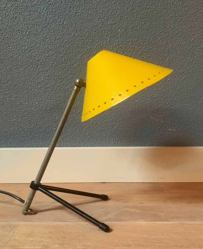 Pinokkio bureaulamp Hala jaren '50 geel - vintage retro, Overige merken, Gebruikt, Geel, Hala